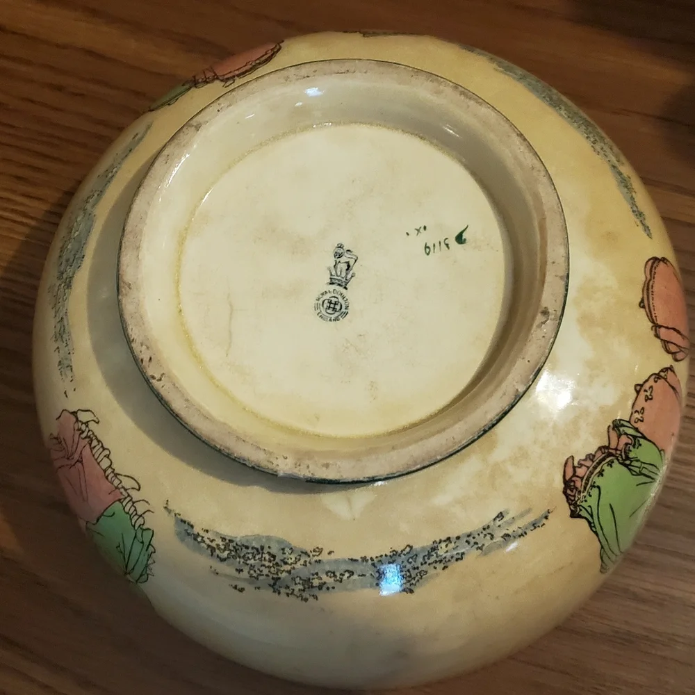 Royal Doulton Springtime Large Footed Serving Fruit Bowl D3119 Art Nouveau -Rare